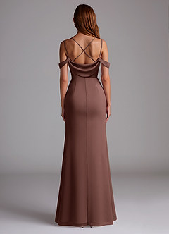 Azazie Callan Bridesmaid Dresses Espresso Mermaid Pleated Chiffon Convertible Dress image2