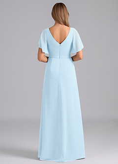 Azazie Ambrosia Bridesmaid Dresses Sky Blue A-Line Pleated Chiffon Dress image6