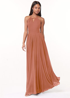 Azazie Cherish Bridesmaid Dresses MAI TAI A-Line Pleated Chiffon Dress image3
