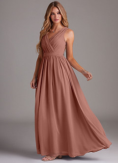 Azazie Kingsley Bridesmaid Dresses Cedar Rose A-Line Lace Chiffon Dress image4