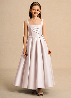 Azazie Mochi Girl Flower Girl Klänningar Klä Balklänning i Matt satäng Plisserad image1