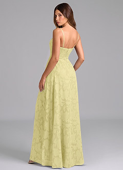 Azazie Wren Bridesmaid Dresses Lemon Sorbet A-Line Strapless Floral Burnout Dress image4