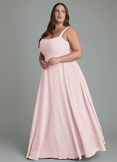 Azazie Shaude Abiti da Damigella Abito A-Line in Chiffon Plissettato Rosa Rossore image4