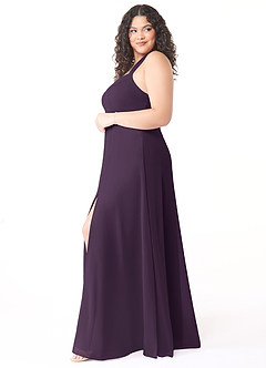 Azazie Jane Bridesmaid Dresses Plum A-Line V-Neck Pleated Chiffon Dress image8