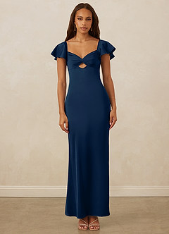 Christian Siriano Bridal for Azazie 1005 Brautjungfernkleider Etui Herzausschnitt Stretch-Satin Kleid Dunkelmarine image1