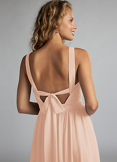 Azazie Aziza Bridesmaid Dresses English Rose A-Line V-Neck Pleated Chiffon Dress image6
