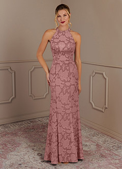 Azazie Tyra Mère de la mariée Robes Robe Sirène en Blumen-Burnout Rose Poussiéreuse image1