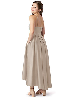 Azazie Jemima Junior Frost A-Line with Pockets Stretch Satin Dress image5
