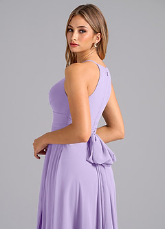 Azazie Denver Bridesmaid Dresses Lilac A-Line Pleated Chiffon Dress image2