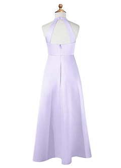 Azazie Laurel Junior Lilac A-Line Matte Satin Dress image7