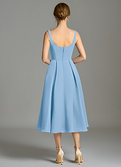 Azazie Amalie Bridesmaid Dresses Powder Blue A-Line Pleated Chiffon Dress image2