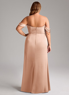 Azazie Saige Brautjungfernkleider Etui Schulterfrei Stretch-Satin Kleid Roségold image12