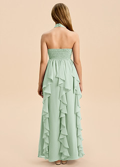 Azazie Daisy Junior Agave A-Line Chiffon Dress image6