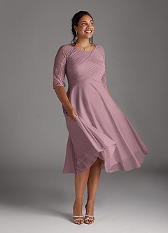 Azazie Gracelyn Mother of the Bride Dresses Dusty Rose A-Line Lace Dress image8