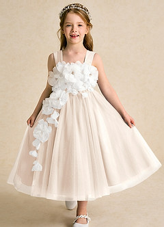 Azazie Dovey Flower Girl Klänningar Klänning Balklänning i Tyll Rosett image1
