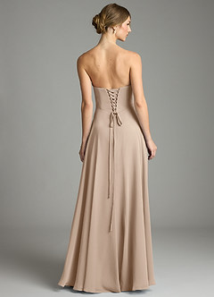 Azazie Ayla Abiti da Damigella Abito A-Line in Chiffon Scollo a Cuore Taupe image2