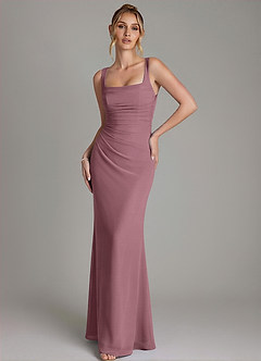 Azazie Agustina Bridesmaid Dresses Amethyst Mermaid Corset Chiffon Dress image4