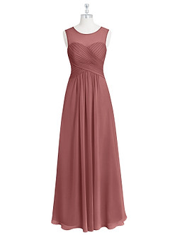 Azazie Gigi Final Sale Dolphin Grey A-Line Pleated Chiffon Dress image6