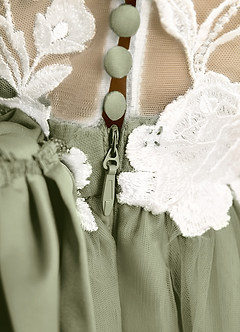 Azazie Sundae Vestidos de florista Vestido Pistache de Renda de Vestido de baile image8