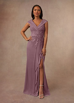 Azazie Calathea Mother of the Bride Dresses Dusty Rose A-Line Lace Dress image1