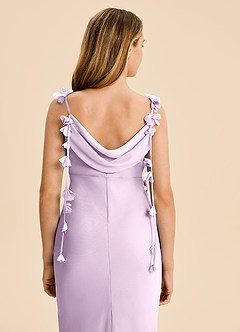 Azazie Trinity Junior Frosted Lilac Mermaid Pleated Chiffon Dress image5
