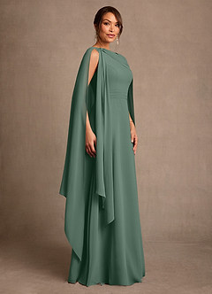 Azazie Liddie Mother of the Bride Dresses Eucalyptus A-Line Pleated Chiffon Dress image2