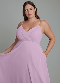 Azazie Amani Bridesmaid Dresses Wisteria A-Line Pleated Chiffon Dress image12