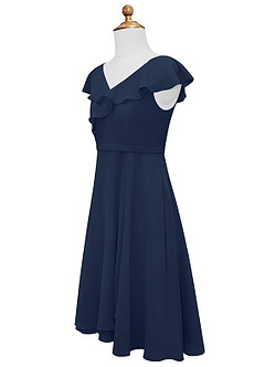Azazie Posie A-Linie Gestreift Chiffon Kleider Dunkelmarine image8