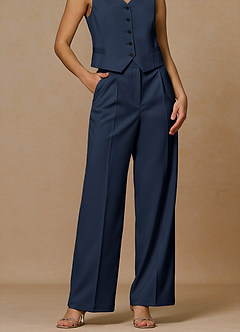 front Rowan Dark Navy Refined Weave Performance pants