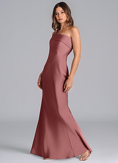 Azazie Driea Brudtärnklänningar Klä av Sjöjungfru i Stretch Satin Ena axeln Ametist image6