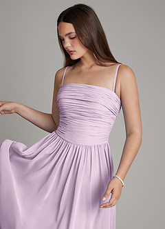 Azazie Andreina Brautjungfernkleider Eine Linie Plissee Chiffon Kleid Frostiges Flieder image2
