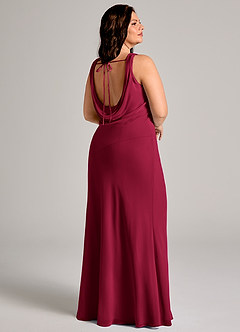 Azazie Rylina Bridesmaid Dresses Burgundy Mermaid Pleated Chiffon Dress image8