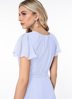 Azazie Kara Modest Bridesmaid Dresses A-Line Pleated Chiffon Floor-Length Dress image6