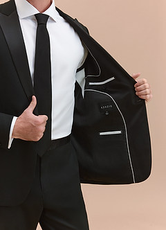 front Hudson Negro Chaqueta de esmoquin con solapa de pico