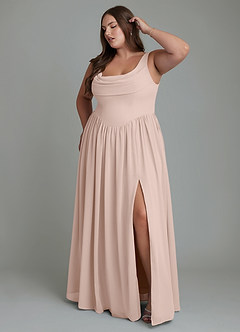 Azazie Novi Brautjungfernkleider A-Linie Plissee Chiffon Kleid Englisches Rosa image9