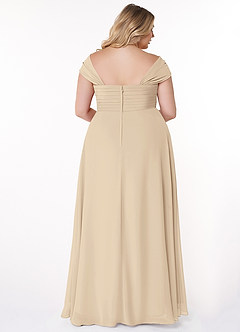 Azazie Kaitlynn Brautjungfernkleider Wandelbar Empire Gerafft Chiffon Kleid Champagner image11
