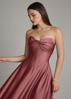 Azazie Meleena Brudtärnklänningar Klä av A-Linje i Stretch Satin Axelbandslös Ametist image4