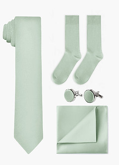 Matching Wide Tie & Pocket Square & Cuff Links & Socks Set