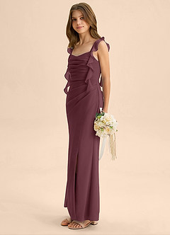 Azazie Jessamine Junior Sangria Mermaid Sweetheart Neckline Chiffon Dress image5