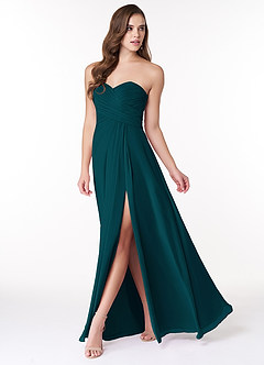 Azazie Arabella Allure Vestidos de damas de honor Vestido de Pino de Gasa de Corte en A Convertible con Escote de Corazón image3