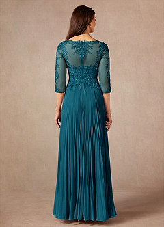 Azazie Corinne Mother of the Bride Dresses Ink Blue A-Line Sequins Chiffon Dress image4