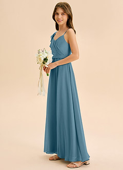 Azazie Kelsea Junior Abito A-Line in Chiffon Increspato Bermuda image4