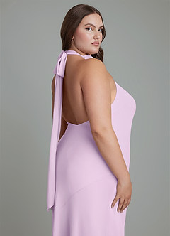 Azazie Velli Bridesmaid Dresses Frosted Lilac Mermaid High Neck Chiffon Dress image14
