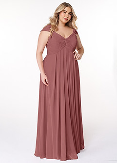 Azazie Kaitlynn Bridesmaid Dresses Amethyst Empire Ruched Chiffon Convertible Dress image12