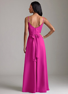 Azazie Kali Bridesmaid Dresses Fuchsia A-Line Pleated Chiffon Dress image4