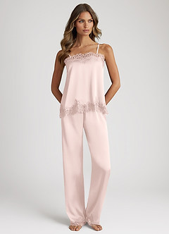 front Ensemble pyjama débardeur et pantalon en dentelle et satin