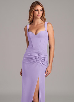 Azazie Ayla Final Sale Lilac Sheath Sweetheart Neckline Chiffon Dress image2