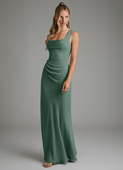 Azazie Asa Bridesmaid Dresses Sea Moss Sheath Corset Chiffon Dress image5