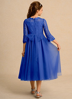 Azazie Lamb Girl Blumenmädchenkleider Ballkleid Spitze Kleid Königsblau image2