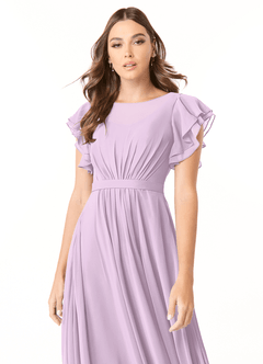 Azazie Daphne vestidos de dama de honor modestos Vestido de Corte En A Volantes Hasta el suelo Gasa image4